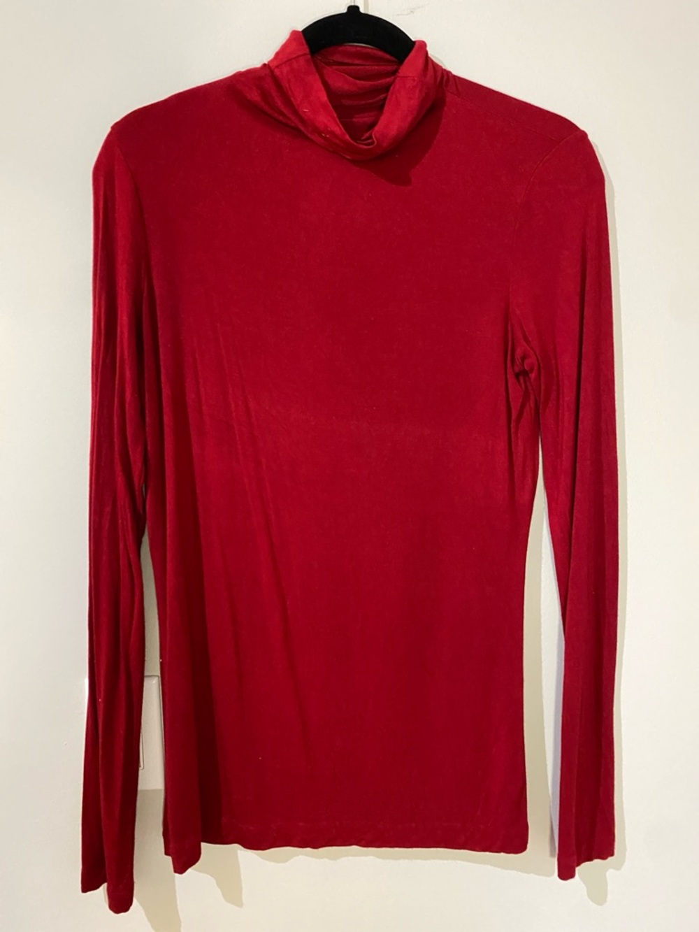Anne Klein Red Long Sleeve Turtleneck Top